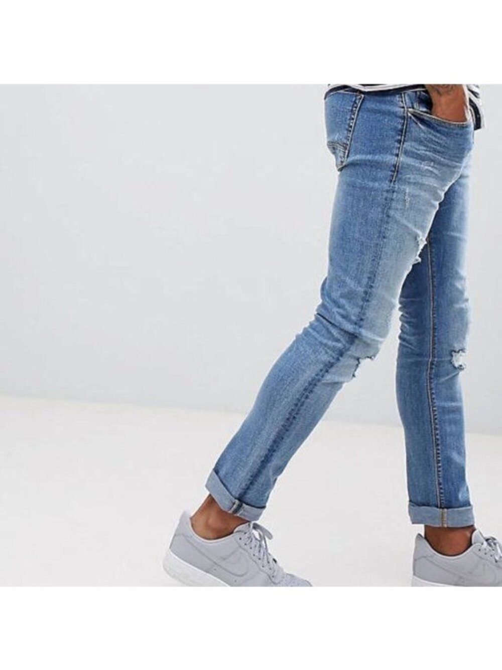 ASOS Jefferson Distressed Blue Ripped Jeans - Picture 12 of 12